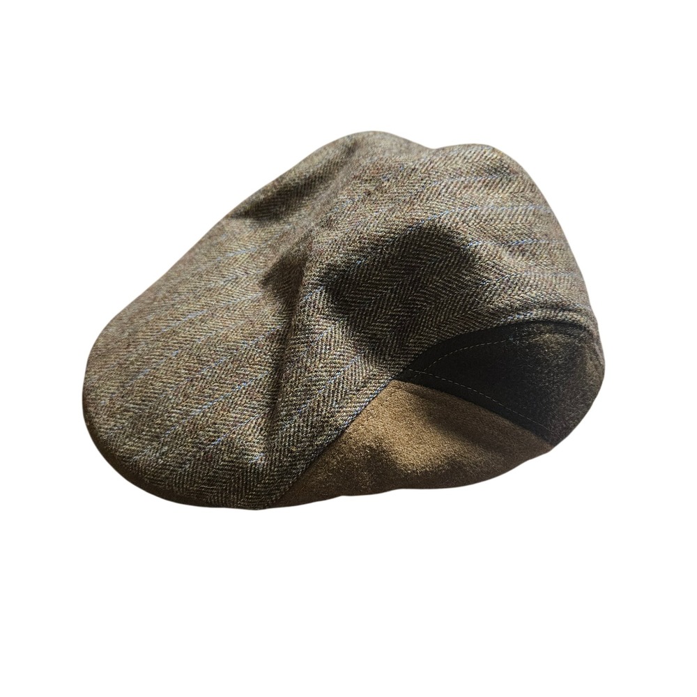 Dorfman Hat Co Circa 1921 Mens Herringbone Wool Blend Flat Cap M Brown Old Money